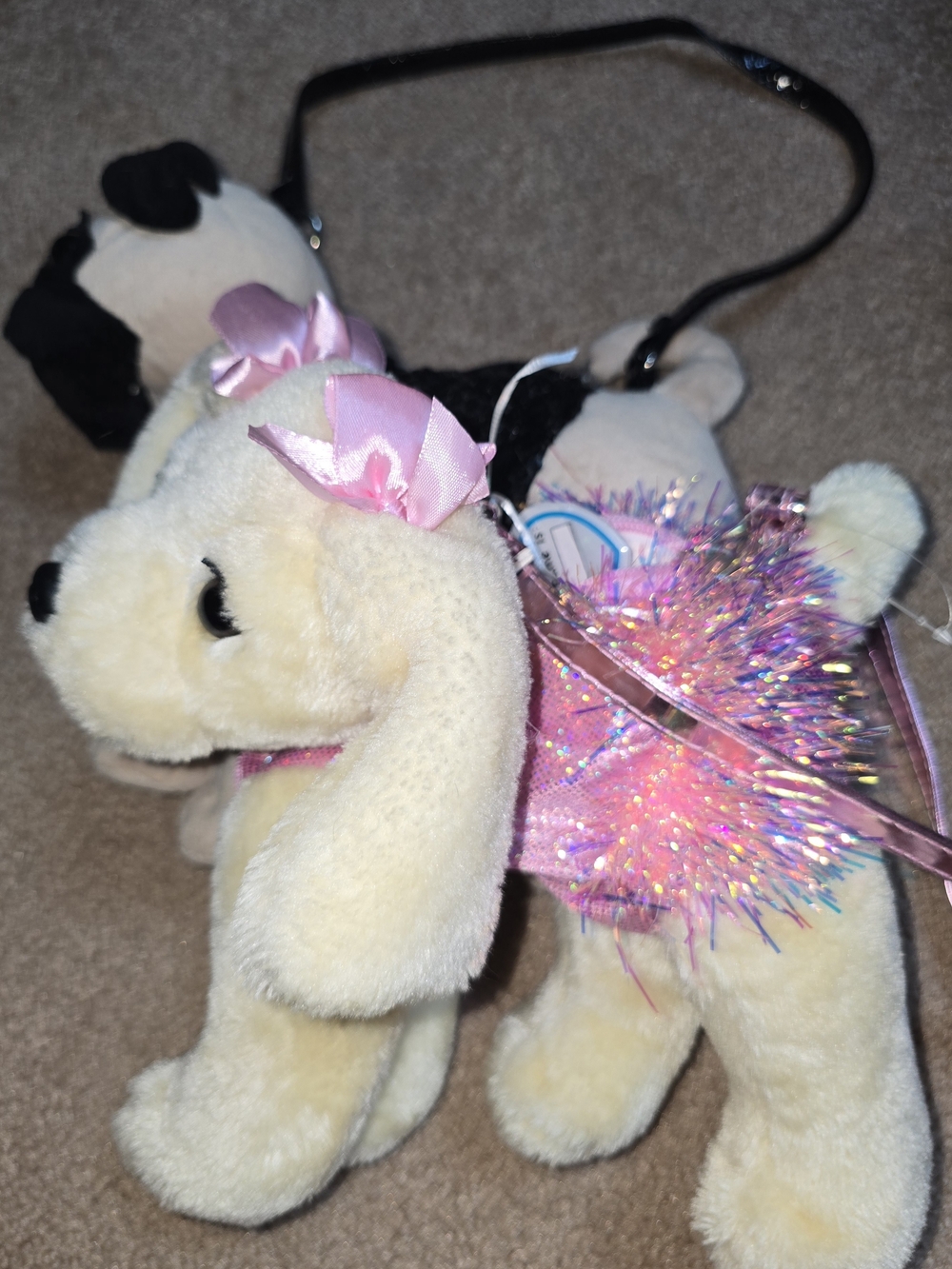 Poochie & Co Plush Golden Retriever and Pug Stuffed Animal Purses Lot of 2